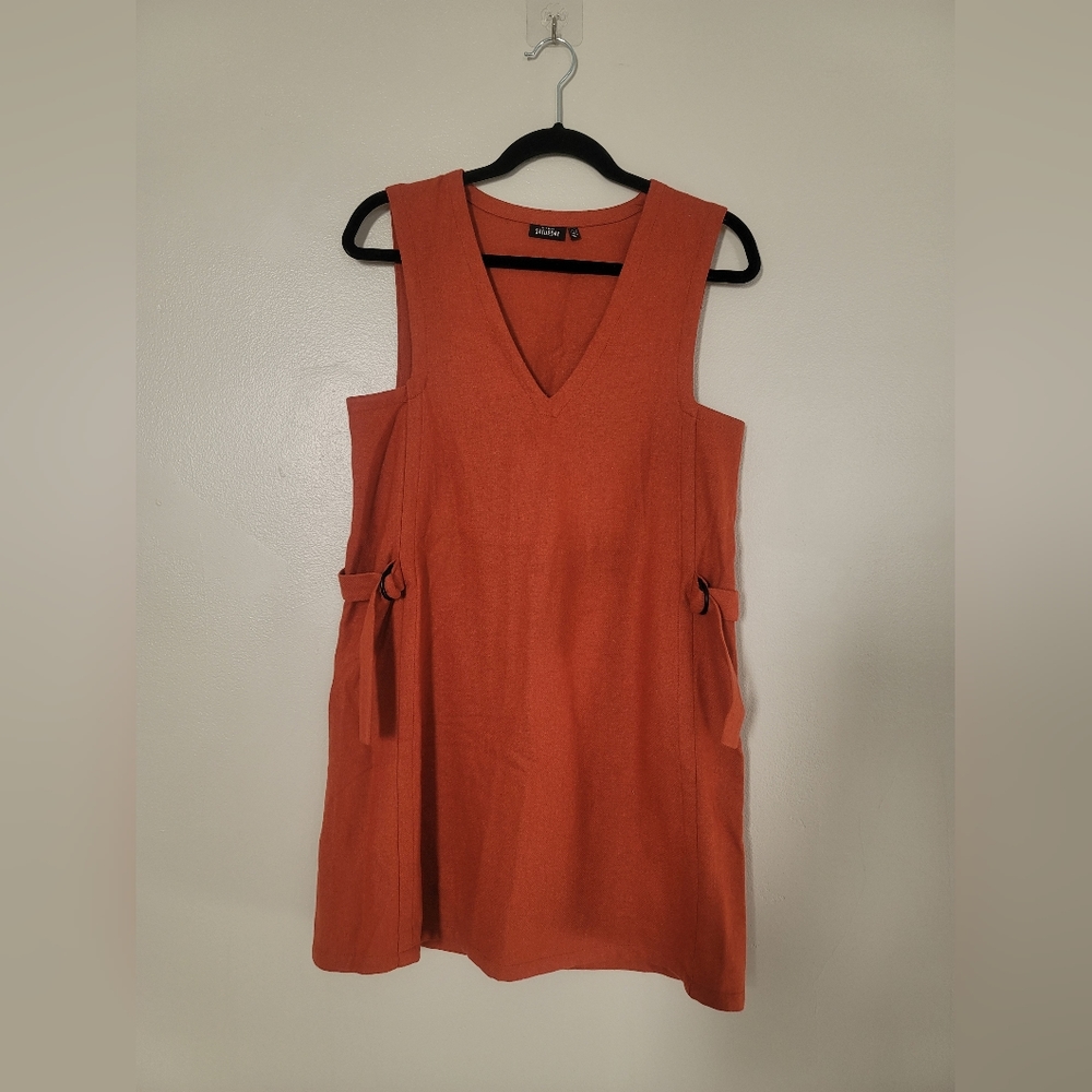 Kate Spade Saturday V Neck Bilateral Bows Size S 45% Wool Red Boho Dress - Picture 4 of 10